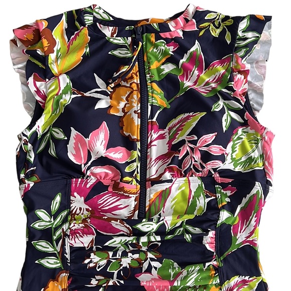 🌻NWOT Anne Cole Flutter Sleeve Zip Up Rashguard One Piece - Picture 5 of 15